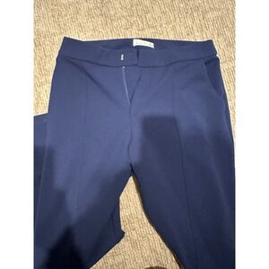 89th + Madison Navy Blue Dress Pants Womens 10 Straight Leg Flat Front Trousers